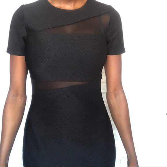 EXPRESS | Body con bandage mesh dress - Picture 8 of 8